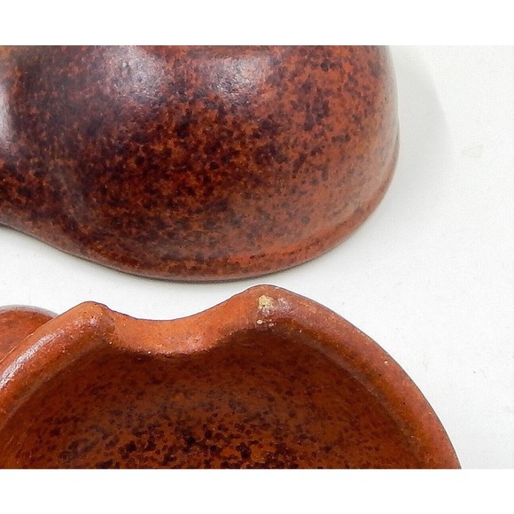 Glazed Clay Bird Motif Jelly Jam Condiment Set With Spoons Lids Primitive - Picture 6 of 8